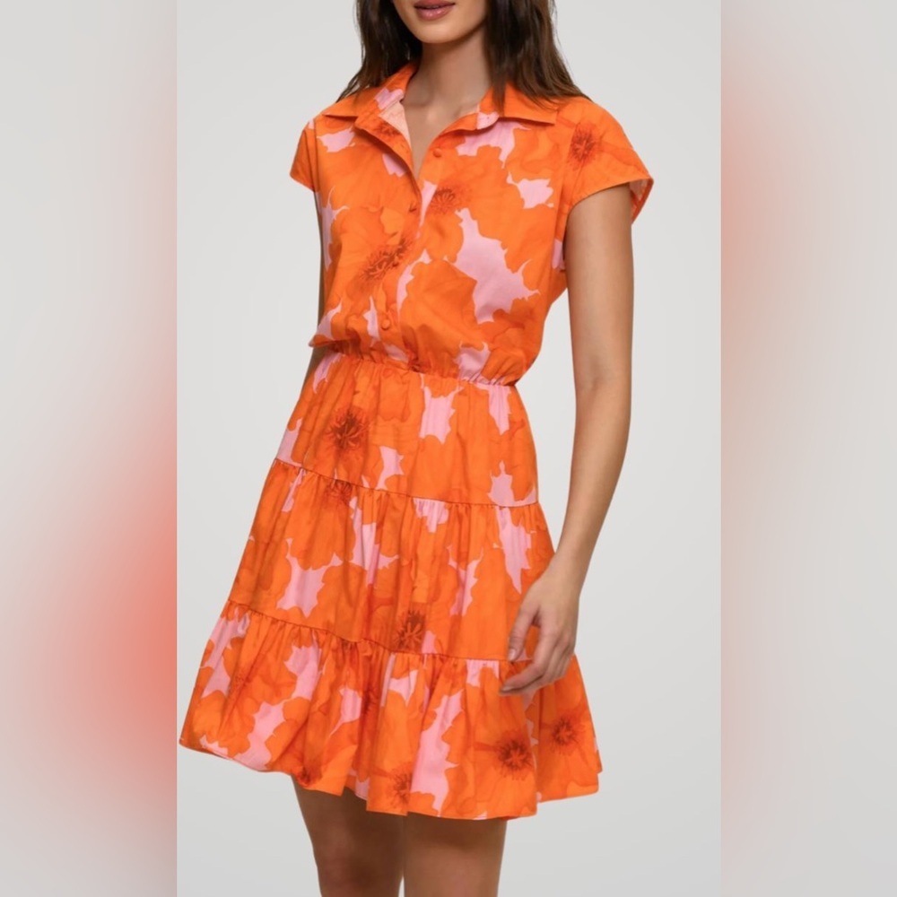 Hutch Orange and Pink Floral Mini Dress